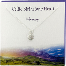 Load image into Gallery viewer, Celtic Birthstone pendant | February Amethyst crystal
