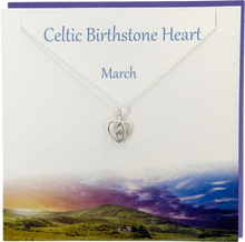 Load image into Gallery viewer, Celtic Birthstone pendant | March Aquamarine crystal

