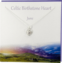 Load image into Gallery viewer, June Celtic Birthstone Pearl crystal necklace | The Silver Studio Scotland
