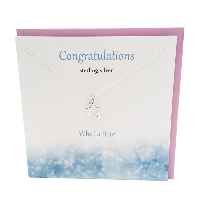 Congratulations silver star pendant | The Silver Studio Scotland