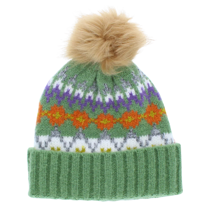 Carla Bobble Hat - Green