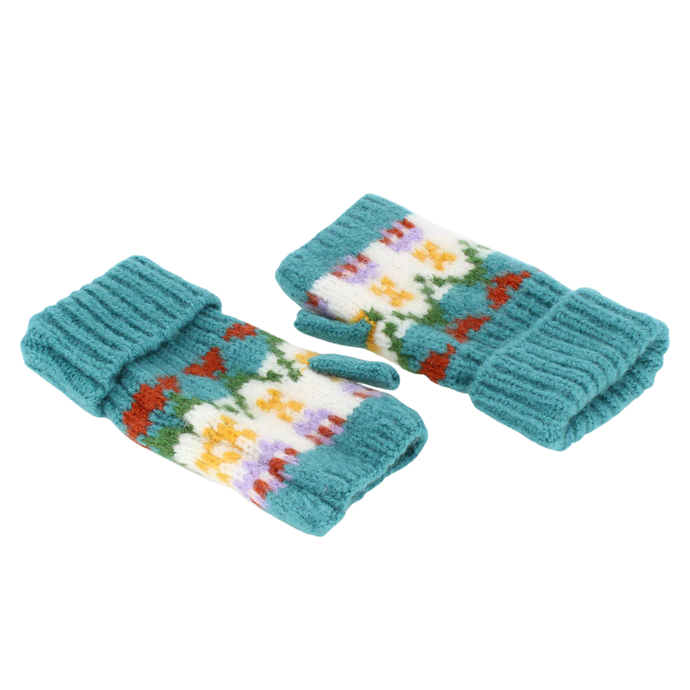 Carla Fingerless Gloves - Blue