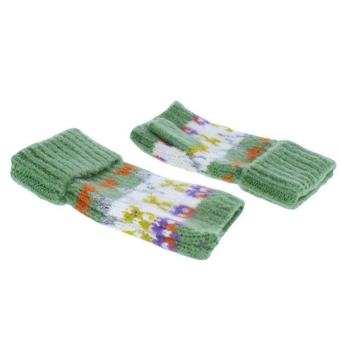 Carla Fingerless Gloves - Green