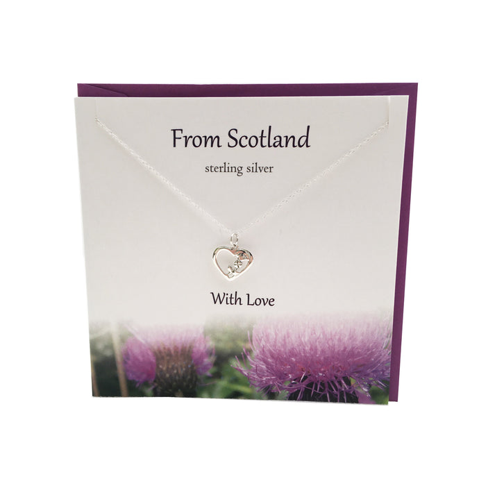 From Scotland with Love Thistle Heart  silver necklace | The Silver Studio Scotland