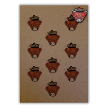 Load image into Gallery viewer, Highland Coo Eco Kraft Card with removable enamel pin badge
