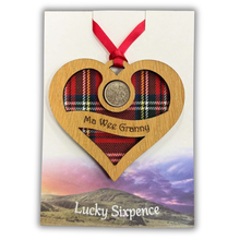 Load image into Gallery viewer, Lucky Sixpence Heart Wall Plaque For Granny
