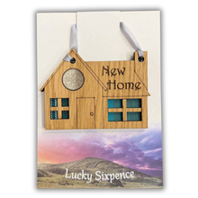 Load image into Gallery viewer, New House Gift Wooden Wall Plaque with Lucky Sixpence
