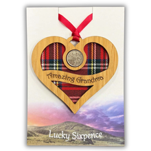 Load image into Gallery viewer, Lucky Sixpence Heart Wall Plaque For Grandma's
