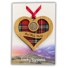 Load image into Gallery viewer, Lucky Sixpence Heart Wall Plaque For Ma Wee Nana
