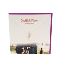 Load image into Gallery viewer, Scottish Piper silver pendant |The Silver Studio Scotland
