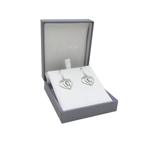 Load image into Gallery viewer, Scottish Thistle Heart silver drop earrings | Glenna Jewellery Scotland
