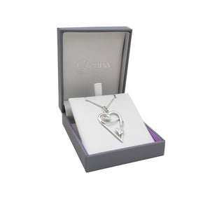 Sweetheart Long Drop Silver Pendant| Glenna Jewellery Scotland