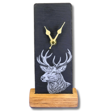 Load image into Gallery viewer, Small Clock Gift made from recyled whisky barrels and centre Slate Clock Face
