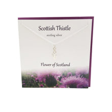 Load image into Gallery viewer, Scottish Thistle Flower of Scotland necklace
