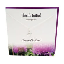 Load image into Gallery viewer, Thistle  Initial &#39;A&#39; silver necklace | The Silver Studio Scotland
