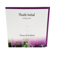 Load image into Gallery viewer, Thistle  Initial &#39;I&#39; silver necklace | The Silver Studio Scotland
