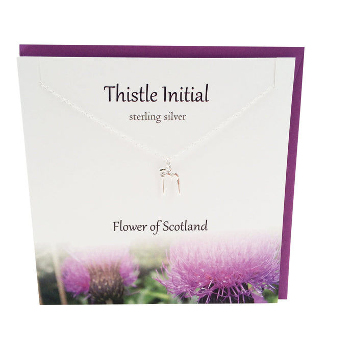 Thistle  Initial 'M' silver necklace | The Silver Studio Scotland