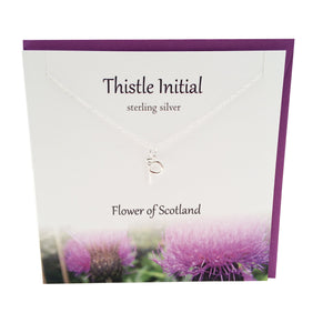 Thistle  Initial 'P' silver necklace | The Silver Studio Scotland