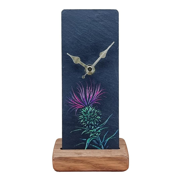 Small Clock Gift made from recyled whisky barrels and centre Slate Clock Face
