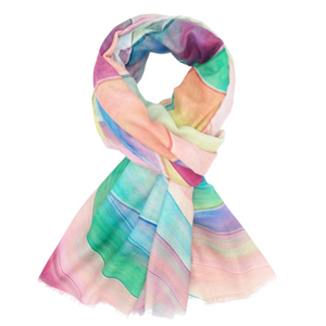 Polyester Scarf with Swirl Design