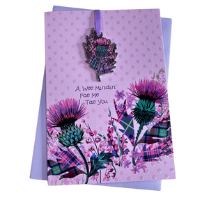 A Wee Mindin’ Thistle Enamel Keepsake Charm Card