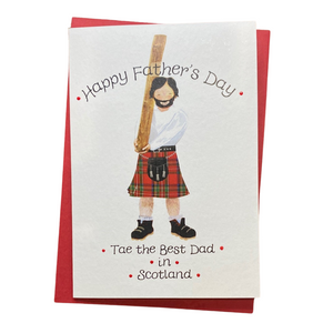 "Happy Father's Day Tae the Best Dad in Scotland" Card with a Scotsman design