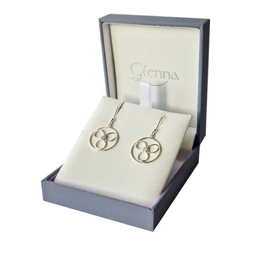 Celtic Trinity Flower Earrings