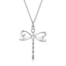 Load image into Gallery viewer, Dragonfly silver pendant medium| Glenna Jewellery Scotland
