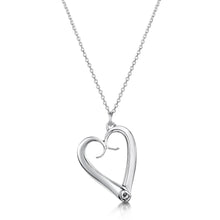 Load image into Gallery viewer, Celtic Eternal Heart Silver Necklace Large | Glenna Jewellery Scotland
