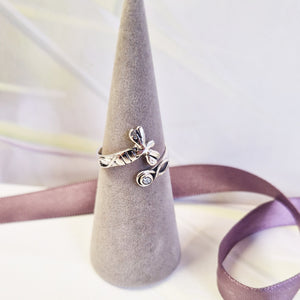 Dragonfly With Crystal Wrap Ring