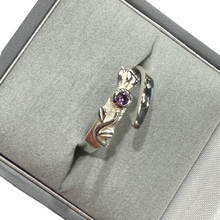 Load image into Gallery viewer, Sterling Silver Scottish Adjustable Ring with Flower of Scotland design
