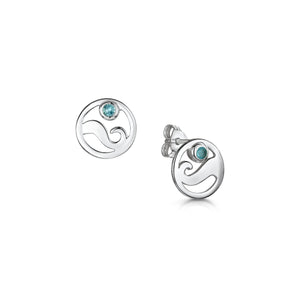 Scottish Coast Blue Crystal Silver Studs