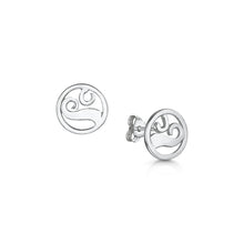 Load image into Gallery viewer, Scottish Coast Small Wave Silver Stud Earrings
