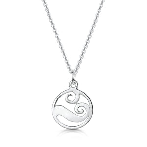 Scottish Coast Small Wave Silver Necklace