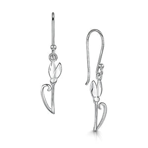 Snowdrop Small Drop Stem Earrings