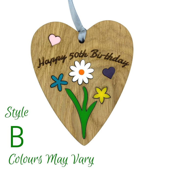 Wooden Plaque floral design and acrylic features