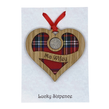 Load image into Gallery viewer, Lucky Sixpence Heart Wall Plaque For Wifey
