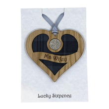 Load image into Gallery viewer, Lucky Sixpence Heart Wall Plaque For Wifey
