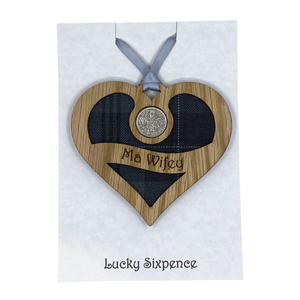 Lucky Sixpence Heart Wall Plaque For Wifey