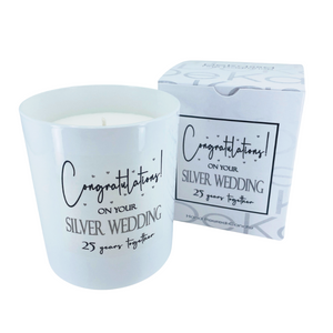 Silver Wedding White Jar Candle