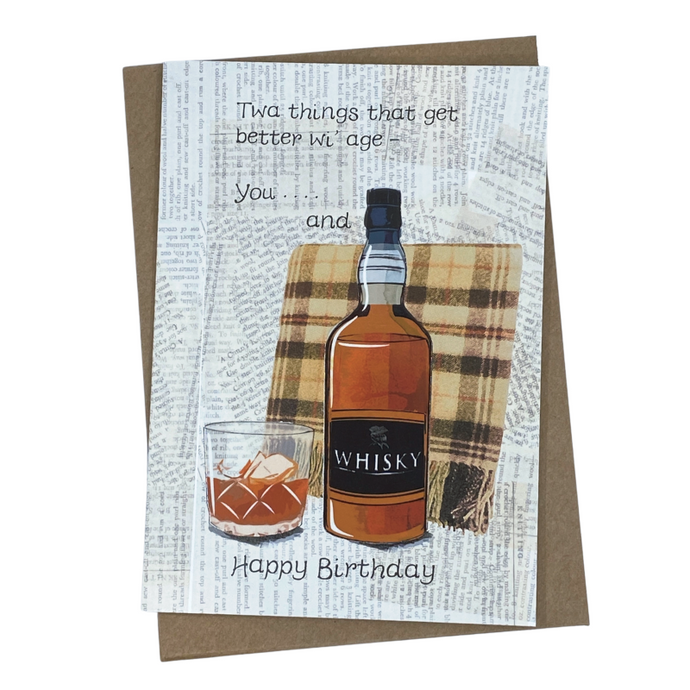 Funny Scottish Card with Whisky Bottle design