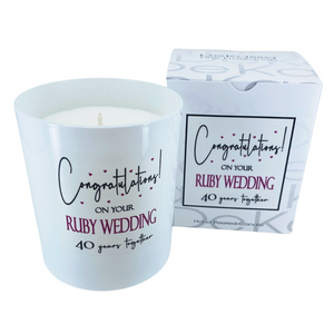 Ruby Wedding White Jar Candle