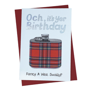Funny Scottish Card with 'Fancy a Wee Swally' phrase