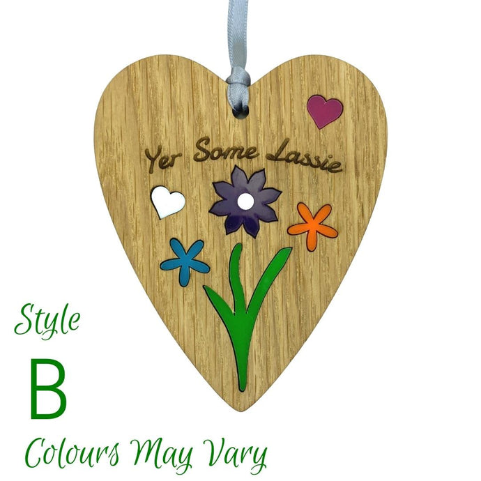 Wooden Plaque floral design and acrylic features