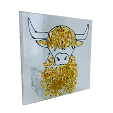Load image into Gallery viewer, Highland Cow Fused Glass Candle Holder
