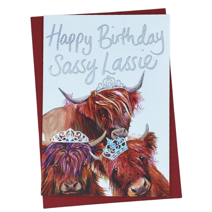 Funny Scottish Card with 'Sassy Lassie' phrase