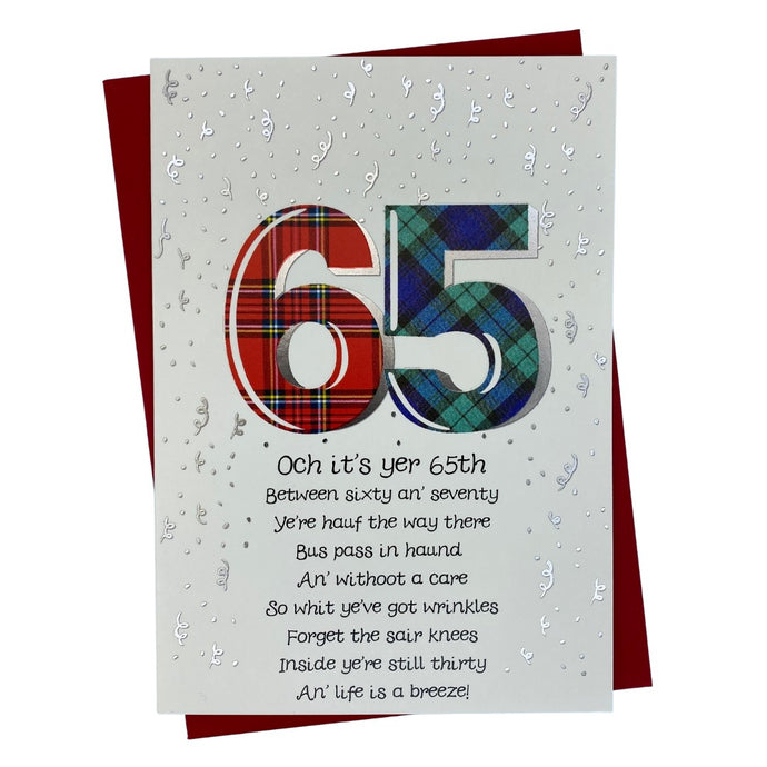 Funny Scottish 65th Birthday Card