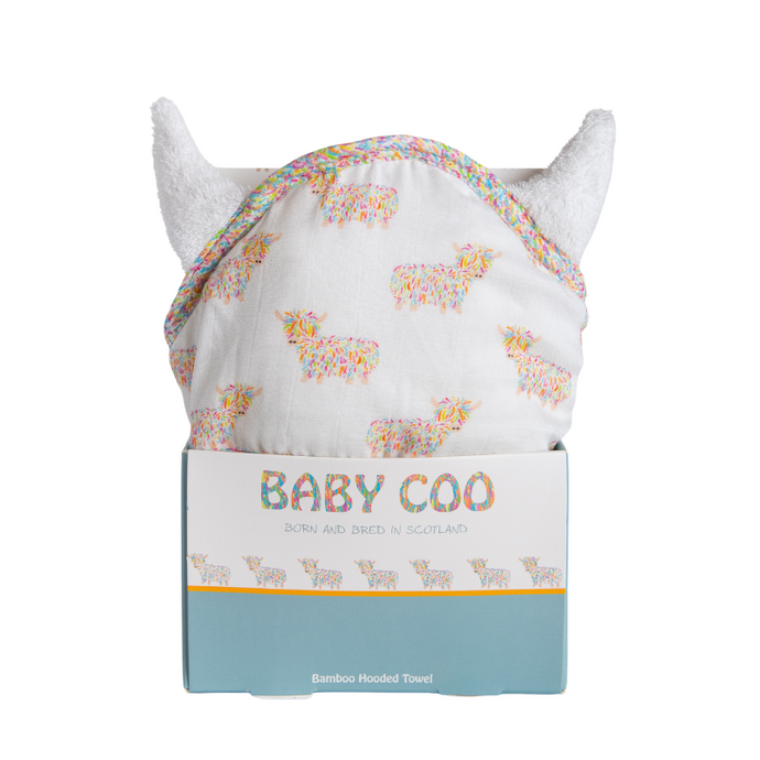 Baby Coo Bamboo Hooded Towel Scottish Baby Gift