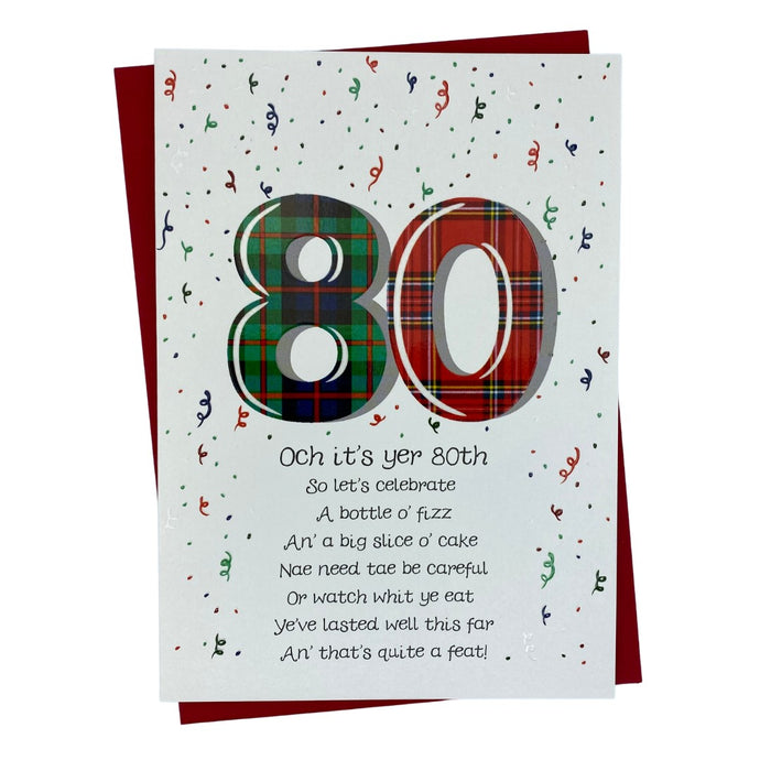 Funny Scottish 80th Birthday Card