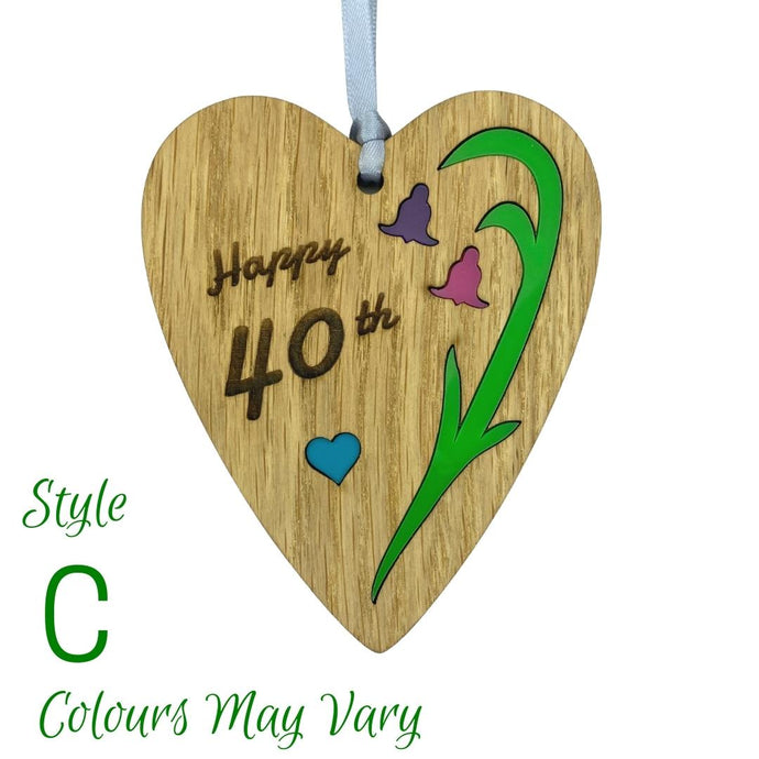 Wooden Plaque floral design and acrylic features